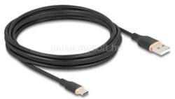 Delock USB 2.0 kábel USB A-típusú dugó - USB Type-C dugó 4 m fekete Szilikon (DL81228) (DL81228)