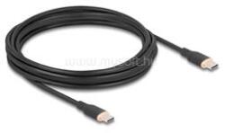 Delock USB 2.0 kábel USB Type-C dugó - dugó PD 3.0 60 W 4 m fekete Szilikon (DL81240) (DL81240)