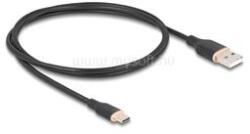 Delock USB 2.0 kábel USB A-típusú dugó - USB Type-C dugó 1 m fekete Szilikon (DL81226) (DL81226)