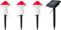 Garden of Eden 11756 LED napelemes lámpa, 3 gomba, meleg fehér fény, 1, 2 V-os Ni-MH akkumulátor 1 x AA 300 mAh, IP44, Fehér/piros