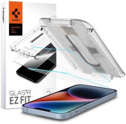 Spigen Apple iPhone 13 / 13 Pro / 14 / 16e, Kijelzővédő fólia, ütésálló fólia (az íves részre is! ), Tempered Glass (edzett üveg), Spigen Ez Fit, Clear, 2 db / csomag (TOS59273)