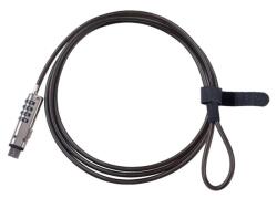 Számkódos USB Lakat, laptophoz, 4 számjegyű számkód, módosítható, 2 méter, fekete (TB2072-a1)