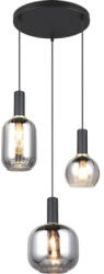 TRIO Lustră Diva E27 max. 3x10W, negru fumuriu/sticlă (319830332)