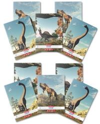 Herlitz Füzet készlet, 10 db, A5, 48 Lap, 70 g/m2, Négyzetrácsos, Lekerekített sarkok, Dino Mania motívum (9487530-10)