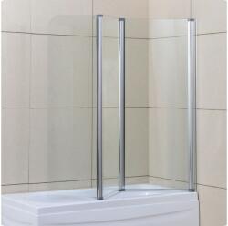 GLADYS Paravan pentru cadă pliabil, 130 x 140 cm, sticla 4 mm, transparent, profil aluminiu cromat, GLADYS