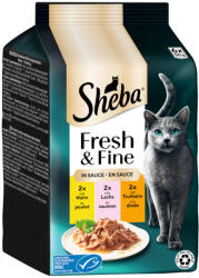 Sheba 6x50g Sheba Fresh & Fine csirke, lazac & pulyka szószban nedves macskatáp