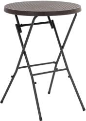 UNIPRODO Összecsukható asztal - acél / polyrattan - 79 x 79 x 110 cm - 75 kg - bel-/kültéri - fekete (UNI_GFT_02)