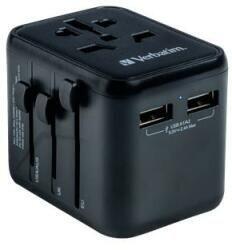 Verbatim "UTA-01" Utazó adapter, univerzális, 2xUSB