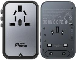 ACEFAST Z1 PD75W GaN multifunkciós utazó töltő adapter2300W 3xUSB-C+2xUSB-A EU / US / UK / AU (Z1 PD75W)