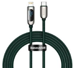 Baseus adatkábel (Type-C - lightning, 20W, PD gyorstöltő, 200cm, LED kijelző) SÖTÉTZÖLD