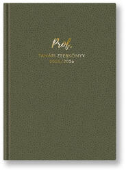 TopTimer Tanári zsebkönyv TOPTIMER Prof PVC műbőrborító A/5 heti 145x205 mm Oliva zöld 2025-2026 (23_0014527)