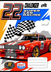 Füzet, tűzött, A5, kockás, 32 lap, COOL BY VICTORIA "Race cars", "27-32 (COISVFC96)