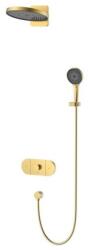 AREZZO design UNI termosztátos falsík alatti zuhanyszett, szálcsiszolt arany AR-6296BG (AR-6296BG)
