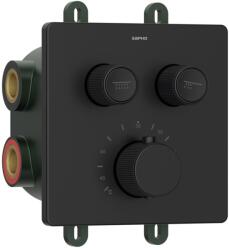 SAPHO SMARTSELECT 2-irányú falba süllyesztett termosztátos zuhanycsaptelep, matt fekete RP042B (RP042B)
