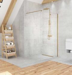 NEW TRENDY Velio Satin gold Walk-in zuhanyfal arany színű profillal 140 cm D-0201B (D-0201B)