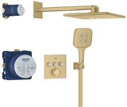 GROHE Grohtherm SmartControl falsík alatt zuhanyrendszer Rainshower SmartActive 310 Cube fejzuhannyal, Brushed Cool Sunrise 34864GN0 (34864GN0)