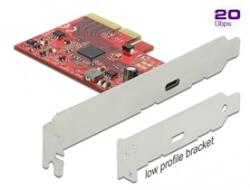 Delock PCI Express x4 Kártya - 1 x külső SuperSpeed USB 20 Gbps (USB 3.2 Gen 2x2) USB Type-C hüvely (89035) - bluechip