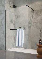 Radaway Modo New Black II Walk-in zuhanyfal törölközőtartóval, 110 cm 389114-54-01W (389114-54-01W)