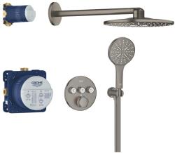 GROHE Grohtherm SmartControl falsík alatti termosztátos zuhanyrendszer Rainshower SmartActive 310 fejzuhannyal, Brushed Hard Graphite 34863AL0 (34863AL0)