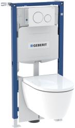 Geberit Duofix fali WC-szerelőelem készlet, 112 cm, Sigma 12 cm-es falsík alatti öblítőtartállyal, Sigma20 működtetőlap és iCon fali WC Rimfree 118.404. 11.2 (118.404.11.2)