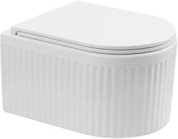 INVENA GLAMOUR struktúrált fali wc csésze, QFS, soft-close ülőkével, fehér CE-92-001-L (CE-92-001-L)
