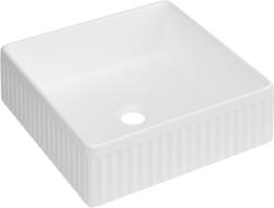 INVENA GLAMOUR struktúrált pultra ültethető mosdókagyló, 36x36 cm, fehér CE-63-K01-L (CE-63-K01-L)