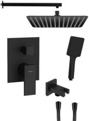 SAPHO CUBEMIX 2-irányú falba süllyesztett zuhanycsaptelep szett, matt fekete CM042B-01 (CM042B-01)