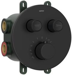 SAPHO SMARTSELECT 2-irányú falba süllyesztett termosztátos zuhanycsaptelep, matt fekete RP032B (RP032B)