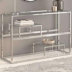 vidaXL Modern Tálalóasztal - Üveg és Rozsdamentes Acél - 110x35x70 cm (350001)