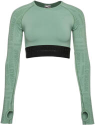 GYMSHARK Női hosszú ujjú edzőfelső Gymshark Vision Crop Top 2XL zöld