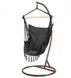 Leziter Puerto függőszék állvánnyal fekete-barna (WST-02-Black_SW-007-STBR) - stuxi