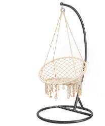 Leziter Cardenas függőfotel állvánnyal bézs-fekete (WST-01-Beige_SW-007-STBL) - stuxi