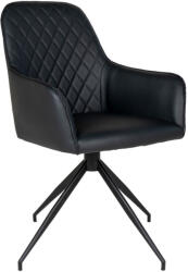 House Nordic Harbo forgó étkezőszék ecobőr fekete (1001167) - stuxi