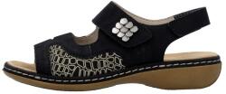 RIEKER Sandale dama, Rieker, 65989-01-Negru, casual, piele ecologica, cu talpa joasa, negru (Marime: 39)
