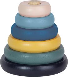 Petite&Mars Orbit Wood of Mars Montessori torony fajáték, Cosmic Blue