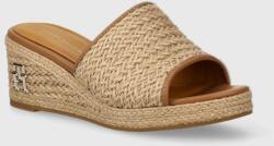 Tommy Hilfiger papucs TH ROPE WEDGE SANDAL bézs, női, éksarkú, FW0FW07927 - bézs Női 41