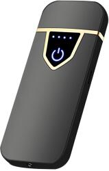 HARAHU UN-25716 elektromos öngyújtó USB töltéssel - Fekete/Fényes KP25716