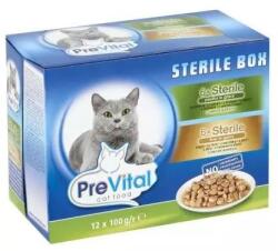 PreVital Vitalbox Steril - Csirke & Máj Szószban, Macskáknak (12×100 g)