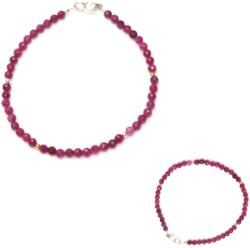  Bratara Rubin Naturale Rotund Fatetat 3x3 mm - Diametru 56 mm - Energia Abundentei si Prosperitatii - Accesorii Argint 925