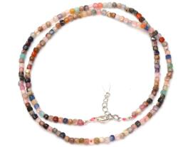  Colier din Cuart Mixt Natural Cub Fatetat 2x2 mm - Piatra Claritatii si Transformarii Accesorii Argint 925