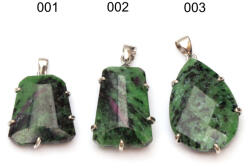  Pandantiv Rubin in Zoisit Druzy Natural 28-38 x 18-21 x 6-8 mm - Cristalul Armoniei si Luminarii Interioare - Argint 925 - 1 Buc