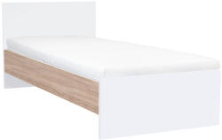 Leziter Miami egyszemélyes ágy 90x200 cm fehér-sonoma tölgy (LMEA90FST) - csakkert