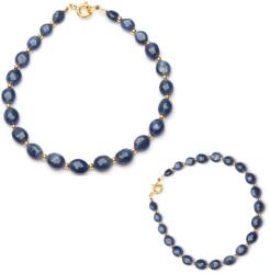  Bratara Safir Albastru Natural Oval 4-6 x 4-5 mm - Diametru 55 mm - Cristalul Straucirii si Intelepciunii Divine - Accesorii de Gold Fiilled