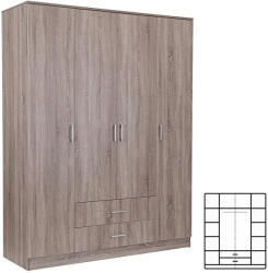 Leziter Miami gardróbszekrény 160x205 cm yorki tölgy-yorki tölgy (LMGSZ160YTYT) - csakkert