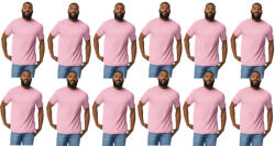 Gildan 12 db-os pólócsomag Gildan GI3000 körkötött rövid ujjú férfi pamut póló, Light Pink-M (CS12-gi3000lp-m)