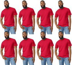 Gildan 8 db-os pólócsomag Gildan GI3000 körkötött rövid ujjú férfi pamut póló, Red-3XL (CS8-gi3000re-3xl)