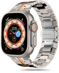 Tech-Protect TP1987 Tech-Protect Stainless Line Apple Watch 6 / 7 / 8 / 9 / 10 / SE / ULTRA 1 / 2 (44/45/46/49mm) fém óraszíj, Narancs-Titán színű (TP1987) (TP1987)