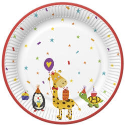 Javoli Állatos Cute Party papírtányér 8 db-os 18 cm (PKK758491)