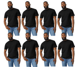 Gildan 8 db-os pólócsomag Gildan GI3000 körkötött rövid ujjú férfi pamut póló, Black-3XL (CS8-gi3000bl-3xl)