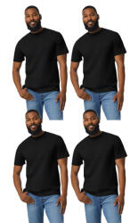 Gildan 4 db-os pólócsomag Gildan GI3000 körkötött rövid ujjú férfi pamut póló, Black-2XL (CS4-gi3000bl-2xl)